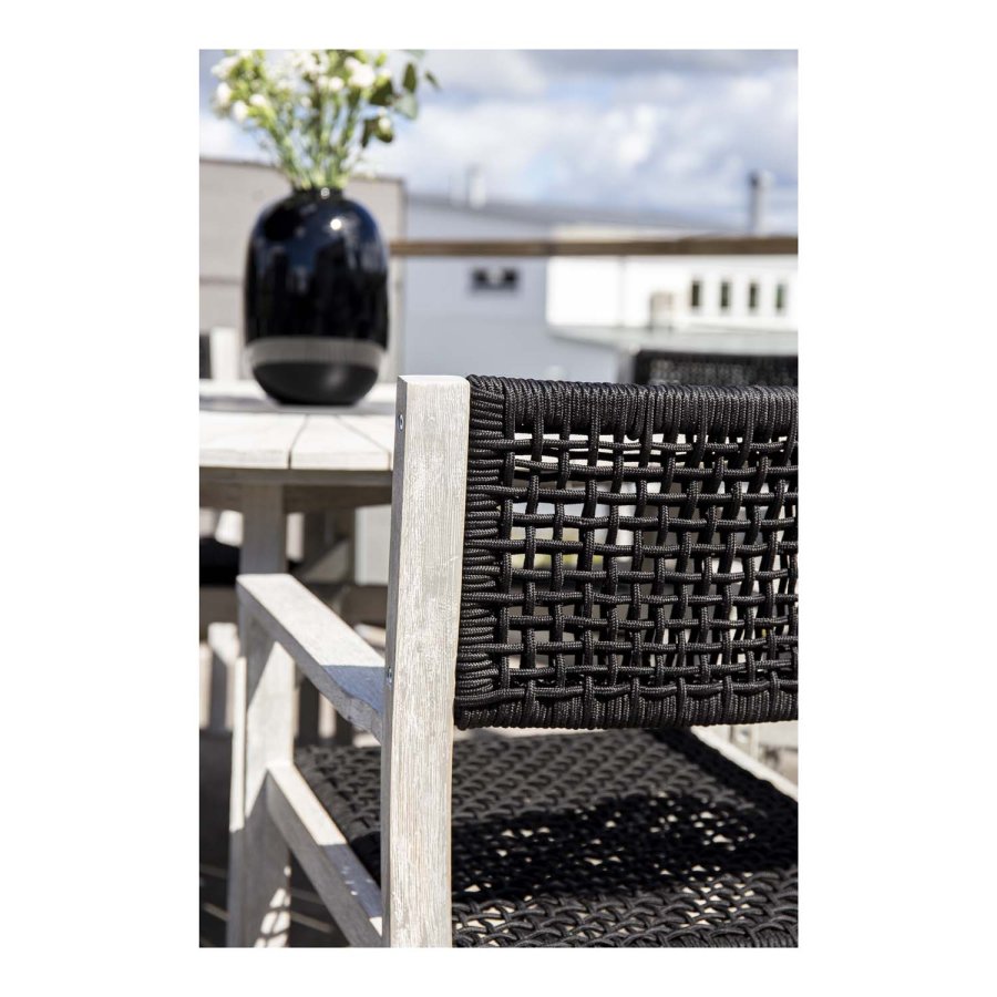 VENTURE DESIGN rundt Rives hagebord med steinplate - antikk hvitt akasietre (150) 