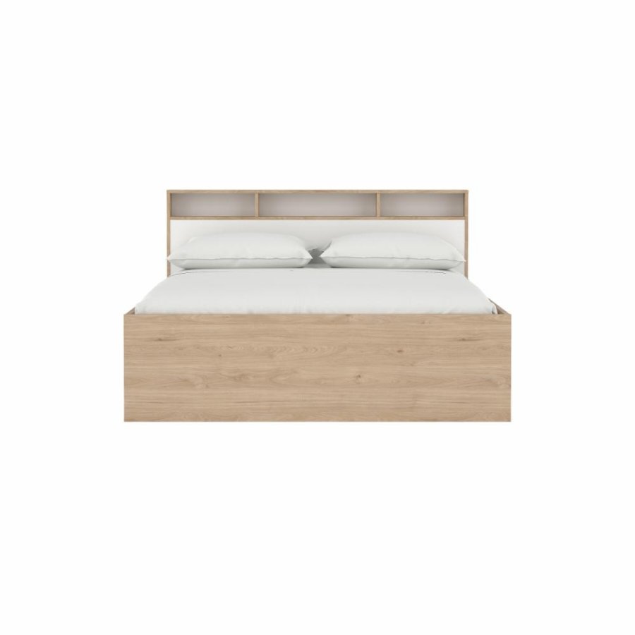TVILUM Ikast Bett mit 2 Schubladen 160x200, Jackson Hickory / Weiß, 169,8 x 216 x 96,8 cm
