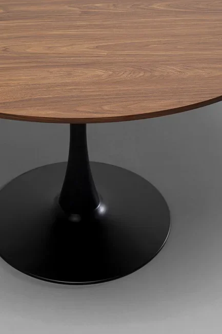 KARE DESIGN Schickeria spisebord, rund - valnddefarvet laminat og sort stl (110)