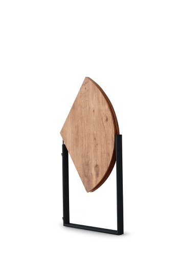 NORDVÄRK Yaprak spisebord, rundt, sammenleggbart - naturlig melamin og metall (100)