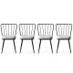 NORDVRK spisestuestol - flyel og svart metall (sett med 4)