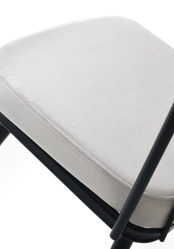 NORDVRK spisestuestol - flyel og svart metall (sett med 4)