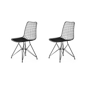 NORDVÄRK Tivoli spisebordsstol - sort lder og sort metal (st med 2)