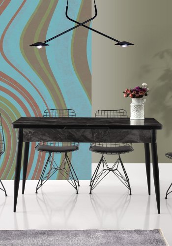 NORDVÄRK Tivoli spisestuestol - svart skinn og svart metall (sett med 2)