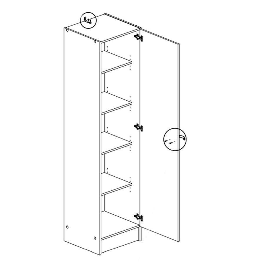 
TVILUM casa skab - hvid laminat, vendbare låger
