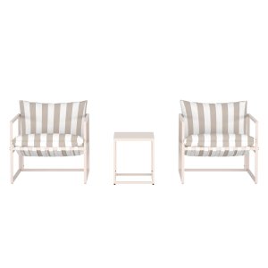 VENTURE HOME Messina Loungegrupp - Beige / Randig Vit Beige