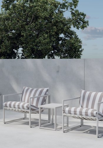 VENTURE HOME Messina Loungesett - Beige / Stripete Hvit Beige