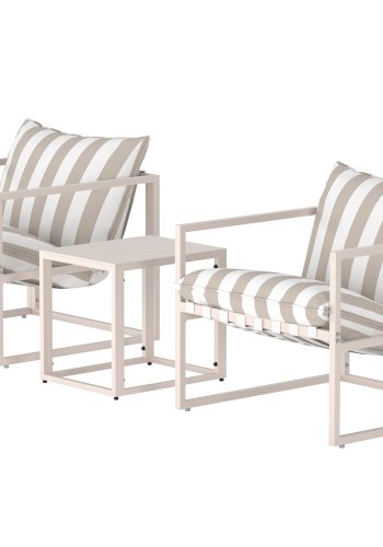 VENTURE HOME Messina Loungesett - Beige / Stripete Hvit Beige
