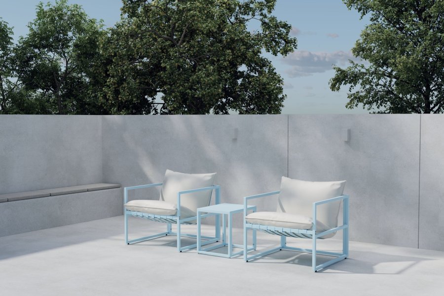 VENTURE HOME Messina Loungegrupp - Ljusbl� / Beige