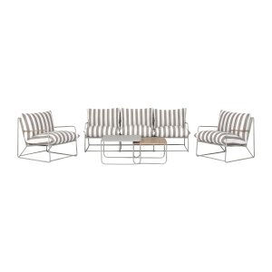 VENTURE HOME Palazzo soffgrupp - Beige vit randig