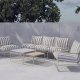 VENTURE HOME Palazzo havesofas�t, m. 1 bord, 1 sofa, 2 stole og beige/hvid stribet hynder - beige st�l