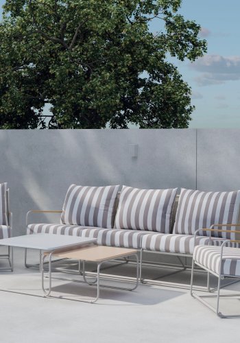 VENTURE HOME Palazzo soffgrupp - Beige vit randig