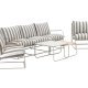 VENTURE HOME Palazzo havesofas�t, m. 1 bord, 1 sofa, 2 stole og beige/hvid stribet hynder - beige st�l