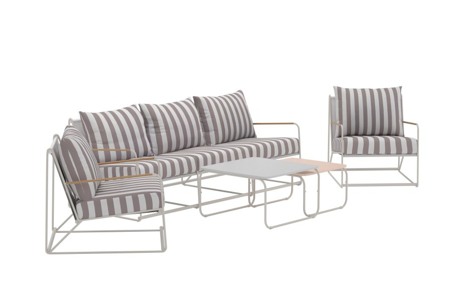 VENTURE HOME Palazzo soffgrupp - Beige vit randig