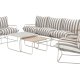 VENTURE HOME Palazzo havesofas�t, m. 1 bord, 1 sofa, 2 stole og beige/hvid stribet hynder - beige st�l