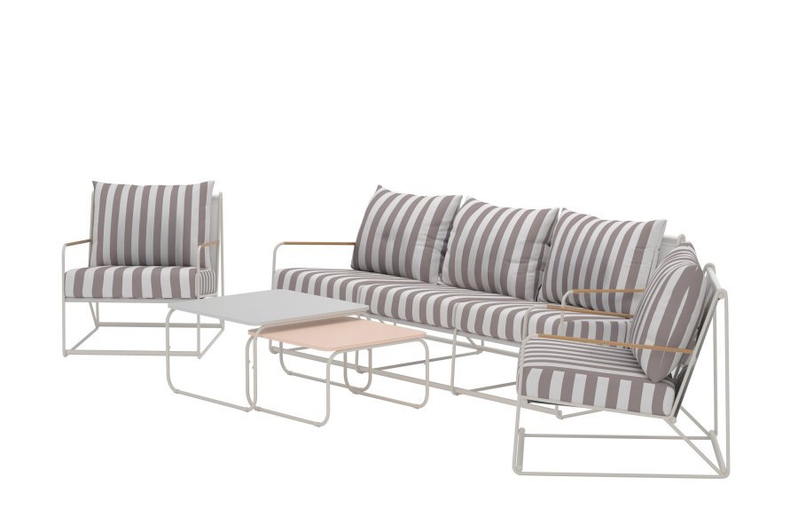 VENTURE HOME Palazzo soffgrupp - Beige vit randig