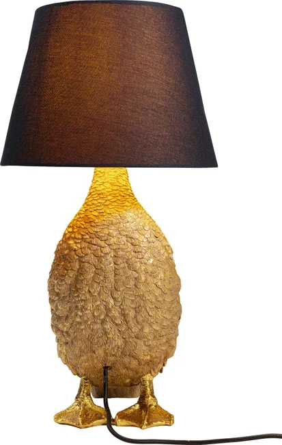 KARE DESIGN Animal Duck bordslampa - svart bomull och guld polyresin