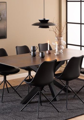 ACT NORDIC Heaven spisebord, rektangulrt - rustbrun keramikk og sort stl (200x100)