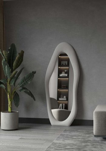 NORDV�RK Nero - Cream Cheval Mirror