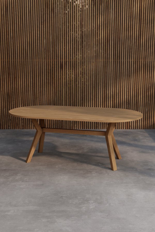 VENTURE HOME Kenya ovalt spisebord 200x100x75 cm - Naturlig teak