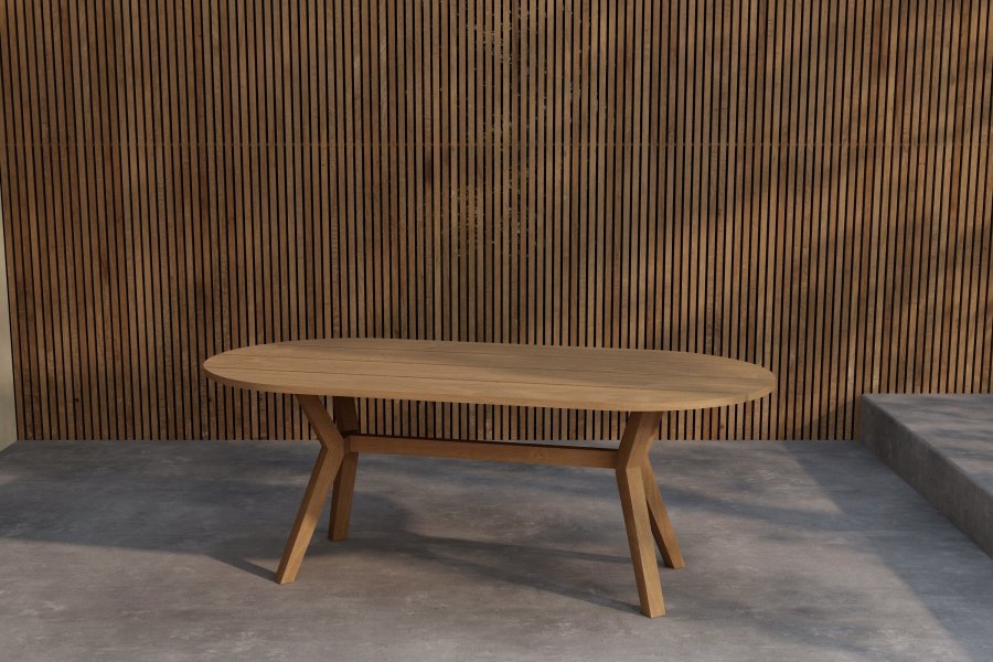 VENTURE HOME Kenya ovalt spisebord 200x100x75 cm - Naturlig teak