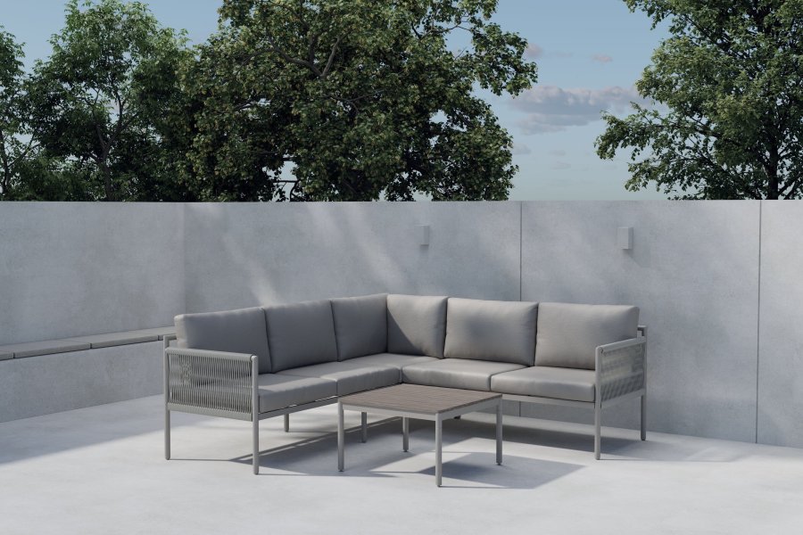VENTURE HOME Kos hj�rnesofasett - Beige / Beige polywood