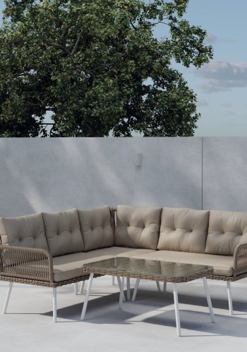 VENTURE HOME Ibiza hj�rnesofasett - Naturlig rotting / Beige