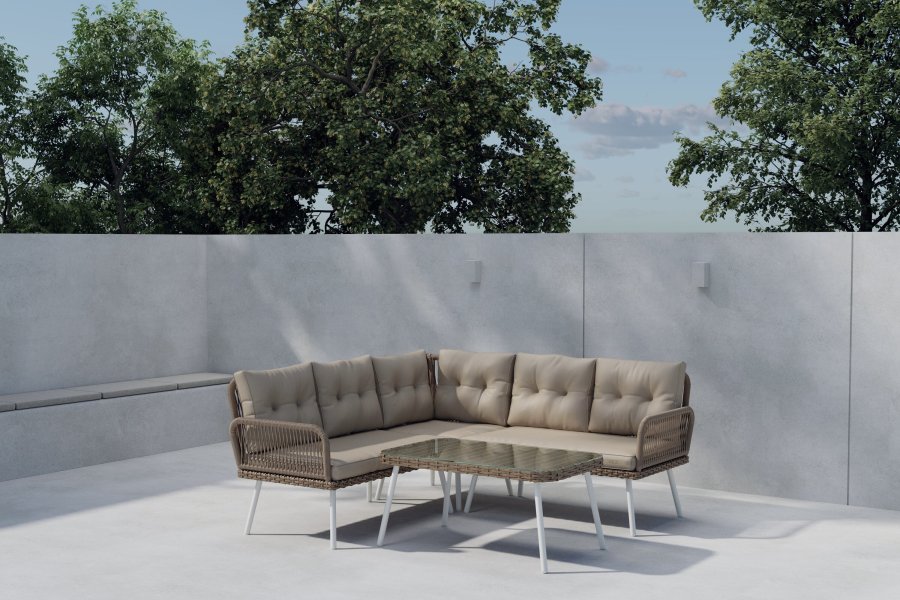 VENTURE HOME Ibiza hj�rnesofasett - Naturlig rotting / Beige