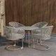 VENTURE HOME Tilos Rund Spisegruppe 5 deler - Lysegr� Flettet / Beige