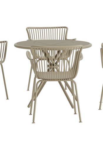 VENTURE HOME Sifnos Rund Matgrupp 5 delar - Beige / Beige