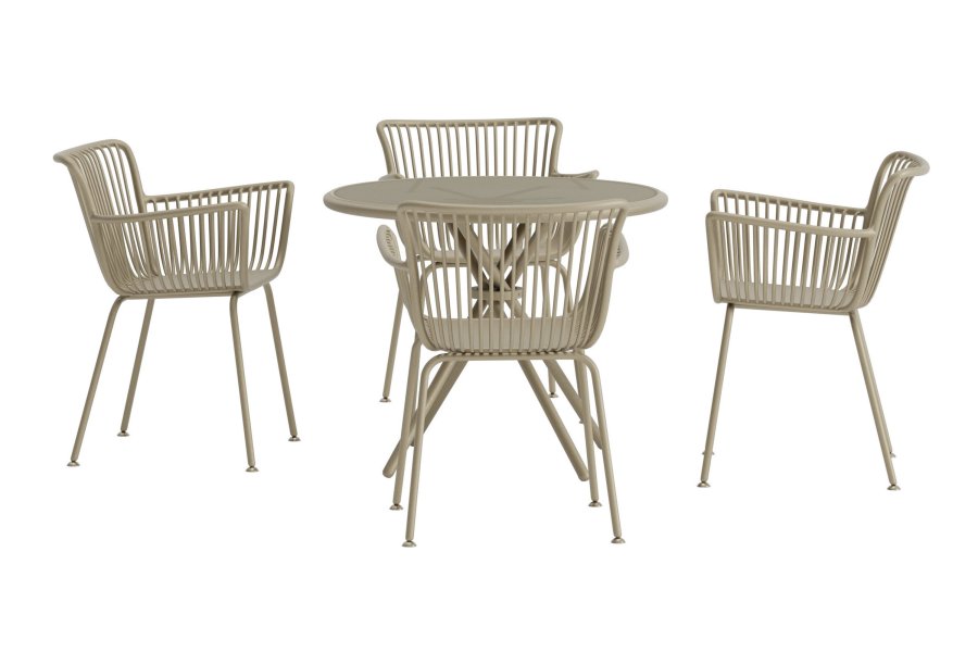 VENTURE HOME Sifnos Rund Matgrupp 5 delar - Beige / Beige