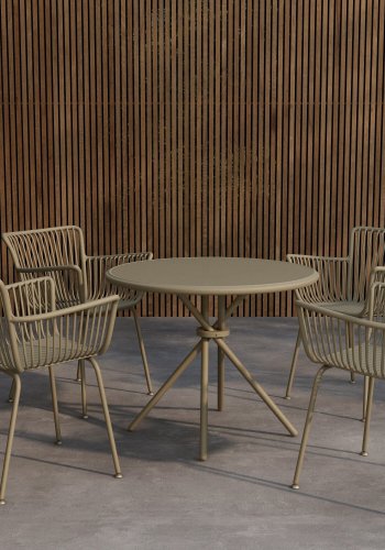 VENTURE HOME Sifnos Rund Matgrupp 5 delar - Beige / Beige