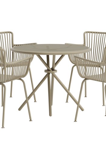 VENTURE HOME Sifnos Rund Matgrupp 5 delar - Beige / Beige