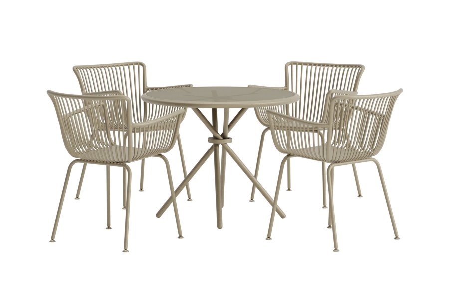 VENTURE HOME Sifnos Rund Matgrupp 5 delar - Beige / Beige