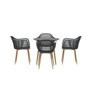 VENTURE HOME Anafi Rund Spisegruppe �80 - Tre / Svart