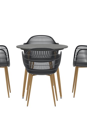 VENTURE HOME Anafi Rund Spisegruppe �80 - Tre / Svart