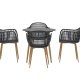 VENTURE HOME Anafi Rund Spisegruppe �80 - Tre / Svart