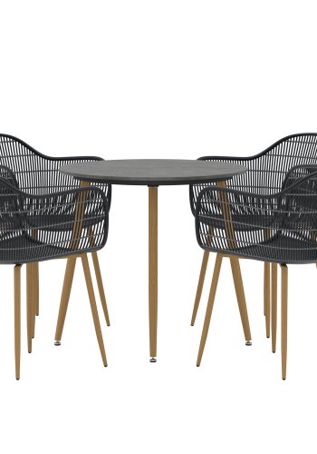 VENTURE HOME Anafi Rund Spisegruppe �80 - Tre / Svart