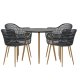 VENTURE HOME Anafi Rund Spisegruppe �80 - Tre / Svart