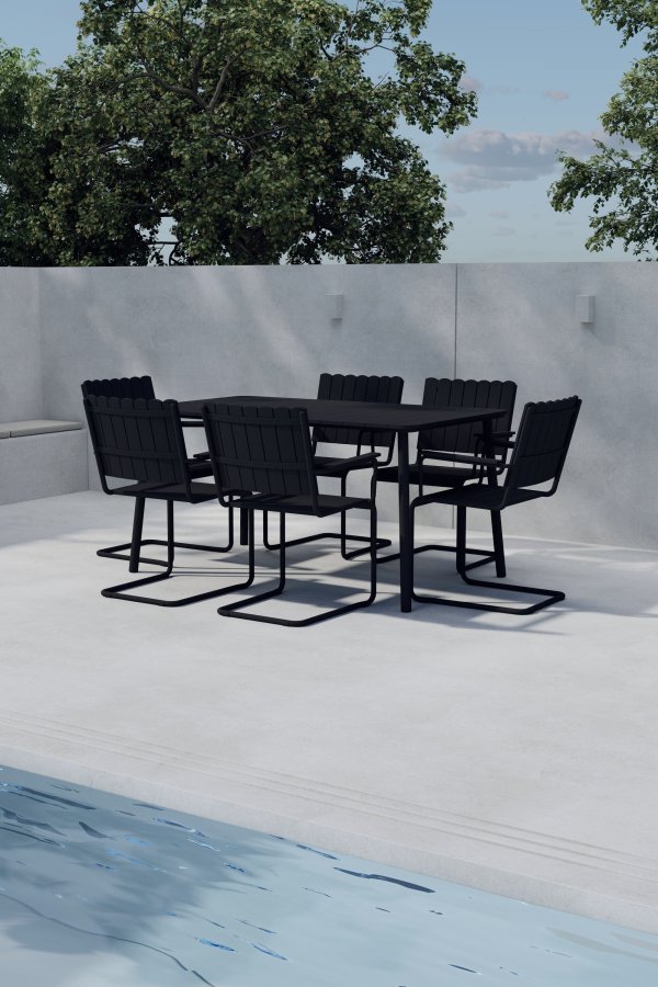 VENTURE HOME Holmsund Rektangul�rt spisesett - Svart / Svart