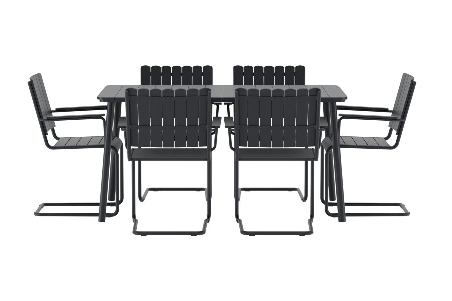 VENTURE HOME Holmsund Rektangul�rt spisesett - Svart / Svart