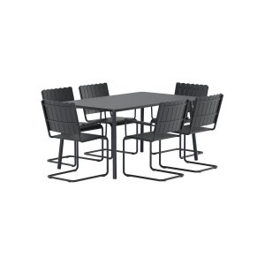 VENTURE HOME Holmsund Rektangul�rt spisesett - Svart / Svart