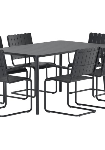 VENTURE HOME Holmsund Rektangul�rt spisesett - Svart / Svart