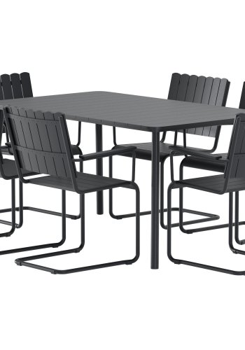 VENTURE HOME Holmsund Rektangul�rt spisesett - Svart / Svart