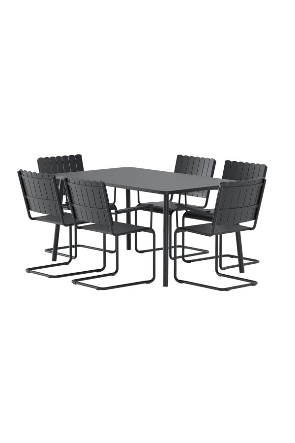 VENTURE HOME Holmsund Rektangul�rt spisesett - Svart / Svart