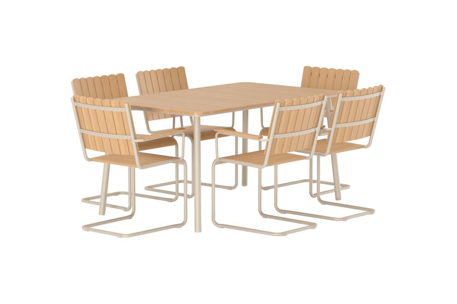 VENTURE HOME Holmsund Rektangul�rt Spisesett - Beige / Polywood