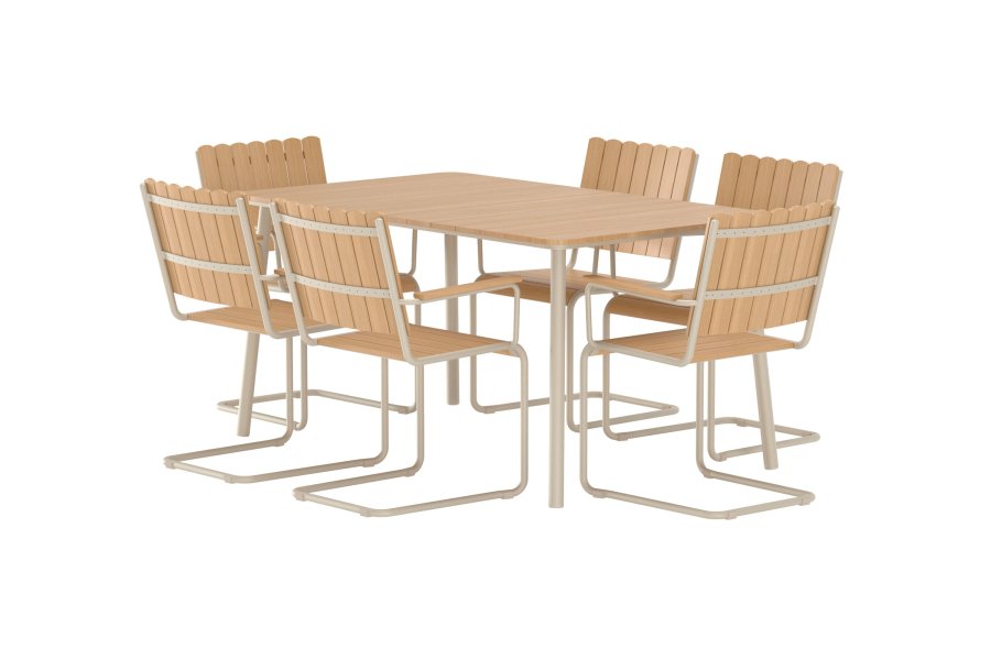 VENTURE HOME Holmsund Rektangul�rt Spisesett - Beige / Polywood
