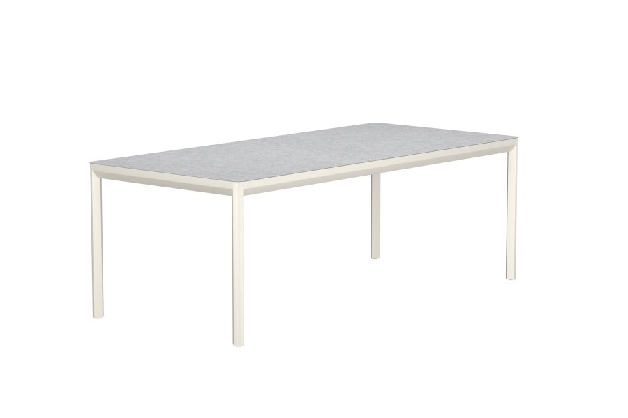 VENTURE HOME Lino spisebord 220x100x74 cm - Beige aluminium / Keramisk glass