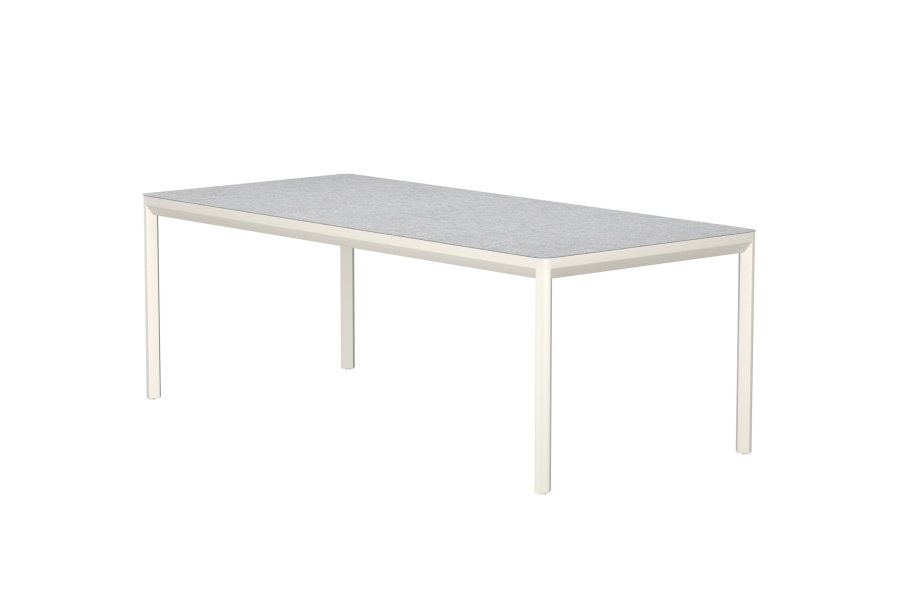 VENTURE HOME Lino spisebord 220x100x74 cm - Beige aluminium / Keramisk glass