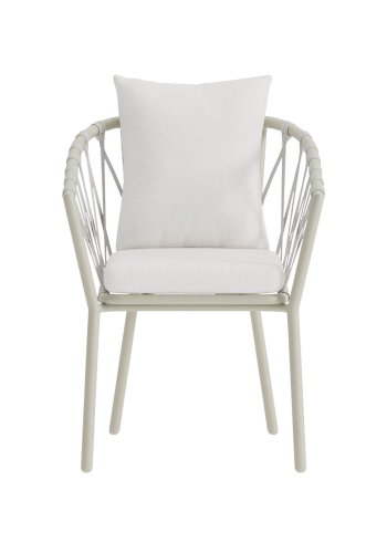 VENTURE HOME Linos spisestoler 2-pakning - Beige st�l / Hvit boucl�